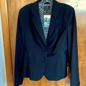 Leopard Lined Nicole Miller jacket size 12